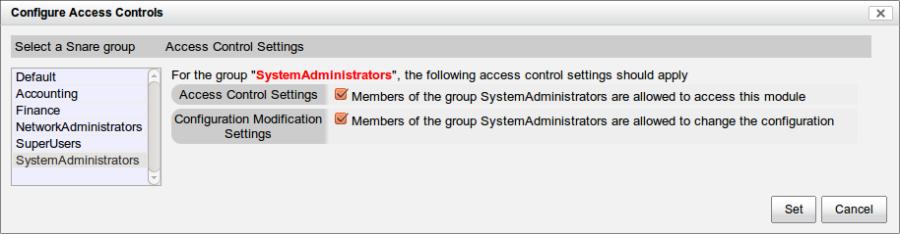 Access Control Every objective created on the Snare Server can be individually secured so that only authorized staff have access to it.