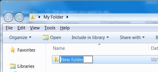 Notice the text is selected. Type in the name you would like to use for the folder.