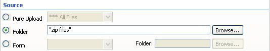 Leave the default Name that is used to identify the behavior. Select the Folder that you want to backup as our Source. Select the Zip action to zip the files after they are uploaded.