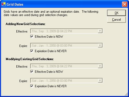 Grid Selec on Editor Toolbar Modify Date / Time Values The member can change the effec ve date by unchecking the box beside of Effec ve Date is NOW and selec ng a new date from the drop down calendar.