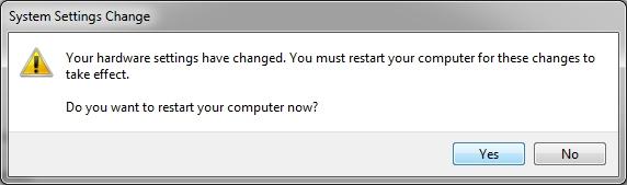 Step 11: New window will appear to ask user about restart