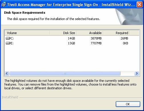 Installing and Configuring TAM E-SSO SSO Administrative Console (requires 1225KB of space): This installs all necessary files and settings that serve as the core foundation of the application.