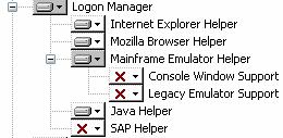 TAM E-SSO Installation and Setup Guide Logon Manager (requires 1762 KB of space) The helper plug-ins available are: Internet Explorer Helper Mozilla Browser Helper Extension helper that adds SSO