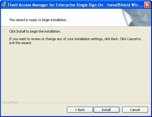 TAM E-SSO Installation and Setup Guide Space Click Space to display the Disk Space Requirements for the installation of the