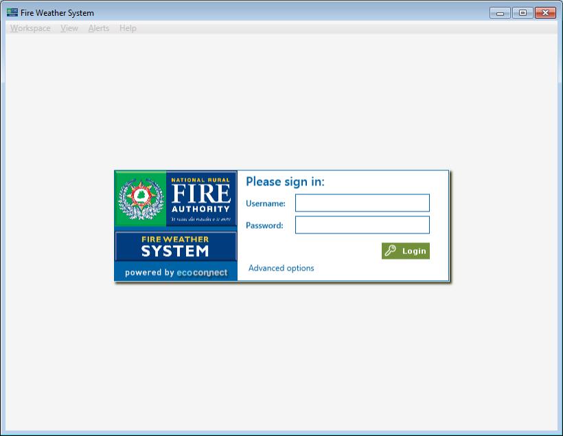 Login To use the FWSYS software, you will need a username and password. If you have not been assigned one yet, please contact the National Rural Fire Authority (NRFA) to have one set up.