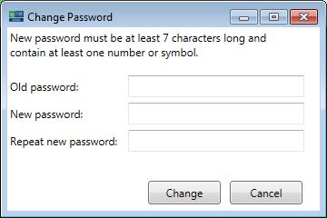 About o Gives you information about the version of the FWSYS software and its dependencies. Change Password Select the Help on the top menu bar.