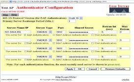 The Authentication Server and Radio Data Encryption (WEP) functionality must be configured to support the EAP authentication. C.A2. The protocol version must be set to Draft10 from the drop down menu.