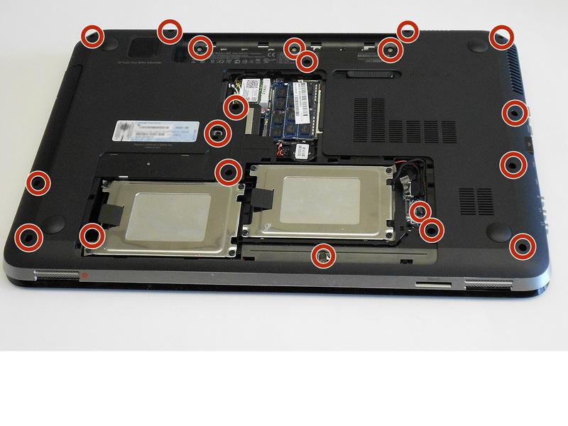 Step 4 Carefully remove all twenty screws from the external laptop case. Remove the eight Phillips PM2.5x5.