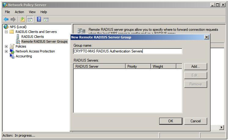 Create a Remote RADIUS Server Group 1. Open the Network Policy Server Console 2. Expand RADIUS Clients and Servers 3.