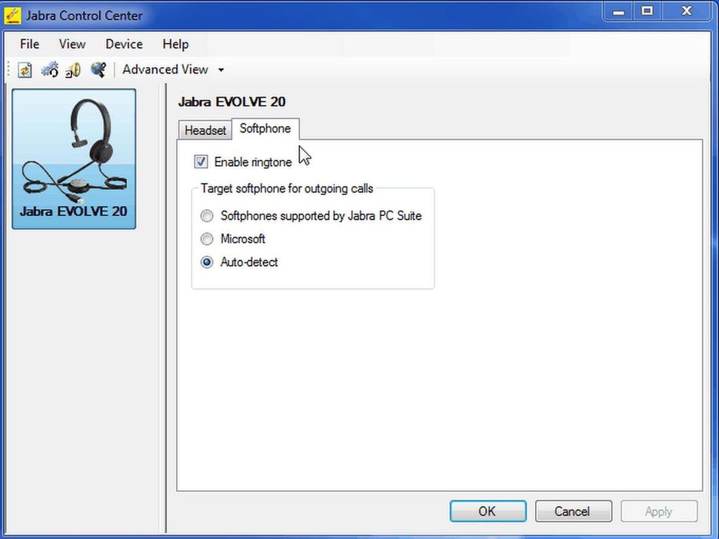 7. Configure Jabra Evolve 20 and Evolve 30 Headsets solution This section covers the steps to integrate Jabra headsets with one-x Communicator, including: Installing the Jabra PC Suite software