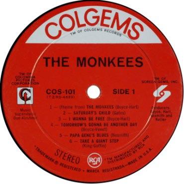 Label Styles Albums Label 66 Red/White Label TM of Colgems Records under COLGEMS at top No symbol