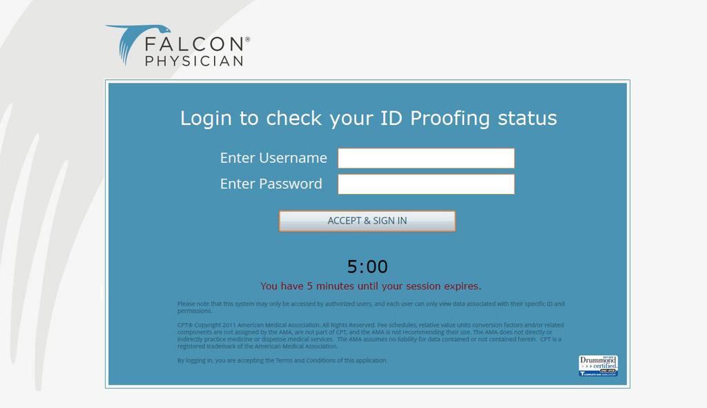 You will now be directed to the ID Proofing verification through Falcon. 16.