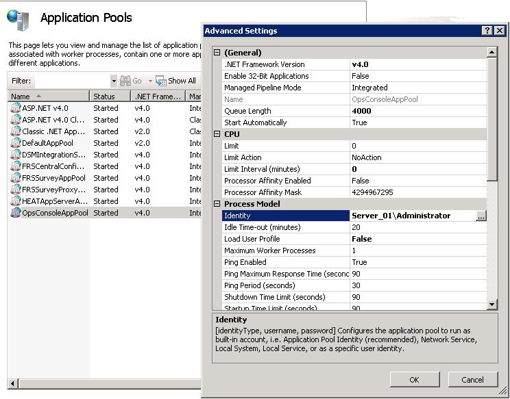 Changing the Application Pool Identity See the Working with Database Servers section of the Operations Console User Guide for Ivanti Service Manager for complete details about editing a database