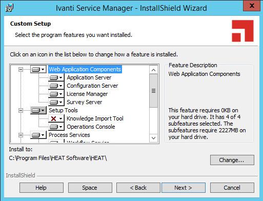 1. Access the installation folder on the Software product CD or zip file and run IvantiServiceManager.exe. Right-click and select Run as Administrator to ensure proper installation.