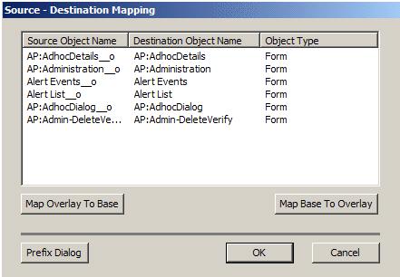 Stage 7 - Promote staging server to production This populates the Destination Object Name column with the corresponding overlaid object for each overlay object and then click OK to generate the