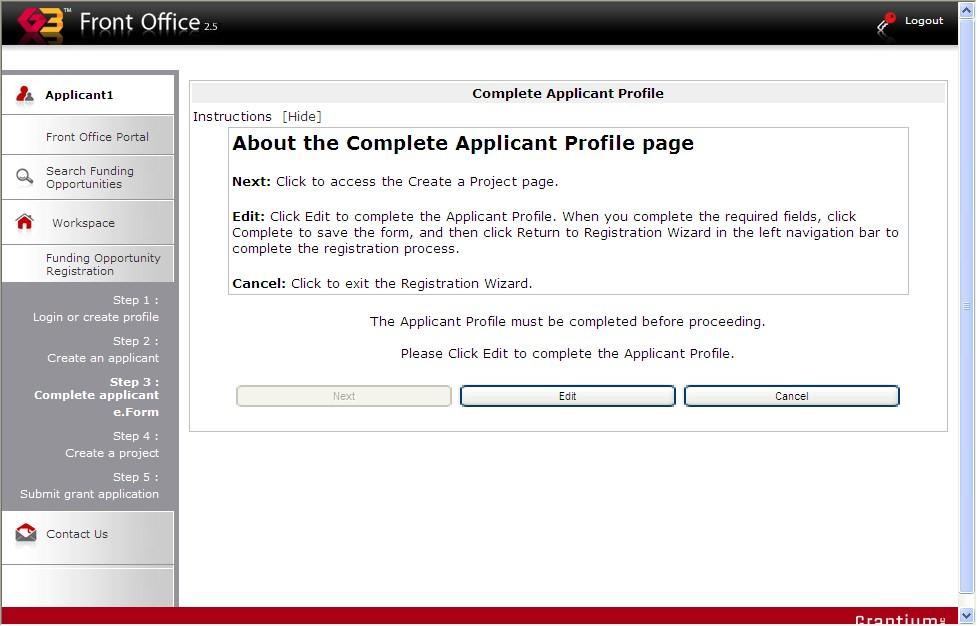 Complete Applicant Profile