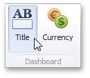 100 Dashboard Title Dashboard > Dashboard Designer > Dashboard Layout > Dashboard title The Dashboard Title is located at the top of the dashboard surface. It can contain text or image content.