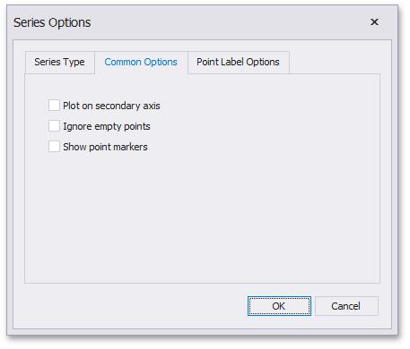 117 Series Options To manage common series options, use the Common Options tab of the Series Options dialog.