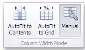 In this mode, you can adjust the width of individual columns in the following ways.