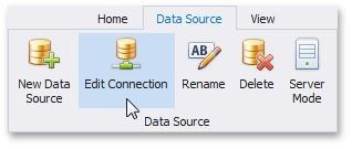 To edit connection parameters for the selected data source, click the Edit