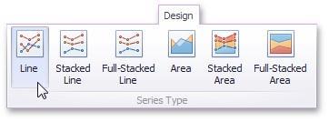 To switch between series types in the Designer, click the options button next to the required data item in the