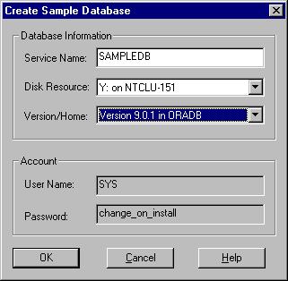 Using the Create Sample Database Dialog Box 5.