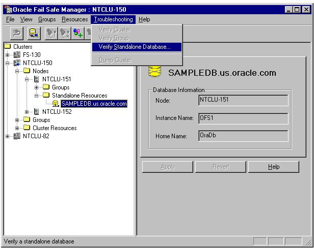 Using the Verify Standalone Database Command 6.