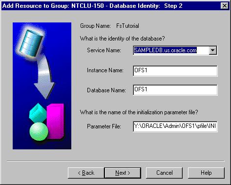 Specifying the Database Identity 7.3 Specifying the Database Identity Typically, the Service Name, Instance Name, Database Name, and Parameter File fields are retrieved automatically.