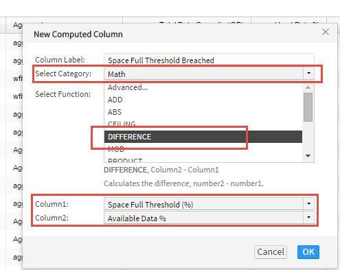 3) To filter values greater than 0 in the new column, click the New Computed column and then click to open Filter dialog box. 4) From the Condition drop-down list, select Greater Than.