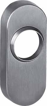 6.1 Roses Stainless steel metal frame push-on escutcheon 5315 Length 77 mm Width 32,5 mm Projection 14 mm Fixing centres 50 mm Round cylinder protection roses stainless steel 5315/1: cylinder