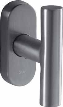 8.1 Window handles turn 5715/5616 CF Window turn, ø 18 mm 4 x 90 ball stop Left/right applicable Square spindle 7x32mm Clip on rose 5616 CF 72x29x12 mm Projection 65 mm Fixing centres 43 mm Studs ø