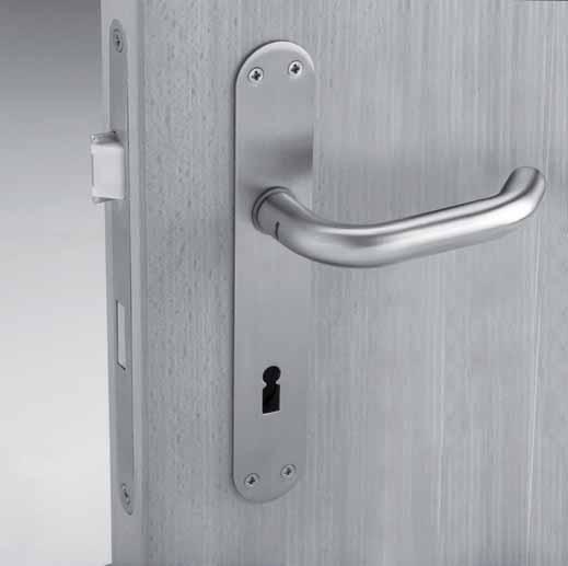 2.2 Devices for residential application Set in stainless steel 50100 Product profile Residential construction Pair of lever handles Lever handle length 125 mm, ø 18 mm Projection 57 mm Square spindle