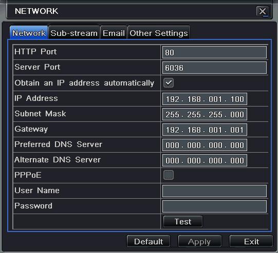 5.1 Using DHCP to get IP address automatically Click the Menu button, enter into System Network configuration (refer to Fig 5-1), enable DHCP in the both the DVR and the router.