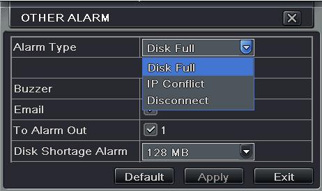 There are three tabs; Alarm Out, Schedule and Buzzer. Alarm Out Tab You can set the relay alarm out name as well as the hold time.