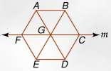 Lesson 9-1 5 Minute Review: Name the reflected image of each figure in line m 1. BC 2. AB 3. AGB 4. B 5. ABCF 6. How man lines of smmetr are in an equilateral triangle? A. 1 B. 2 C. 3 D.