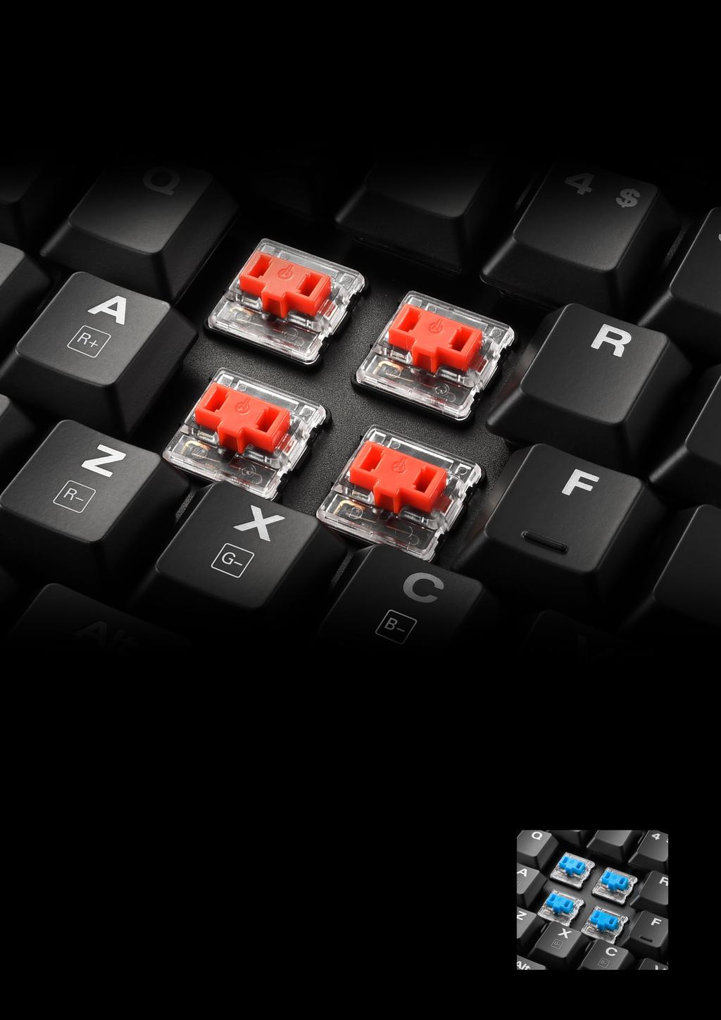 MECHANICAL LOW-PROFILE SWITCHES (KAILH) PURE TYPING PLEASURE FOR WRITERS Many writers particularly do not want to miss out on its blue switches. With a distance to actuation point of only 1.