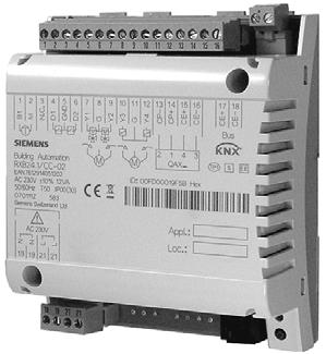 s 3 874 RXB Room controller For chilled ceiling and radiator applications CC-02 with Konnex bus communications (S-mode and TE mode) RXB24.1 The RXB24.