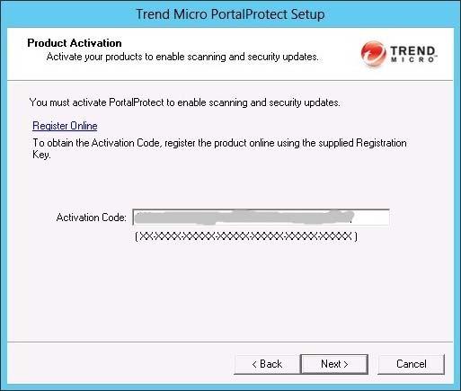Installing and Removing PortalProtect 5. The Product Activation screen appears. FIGURE 2-5. Product Activation screen Product Activation requires two steps: a.