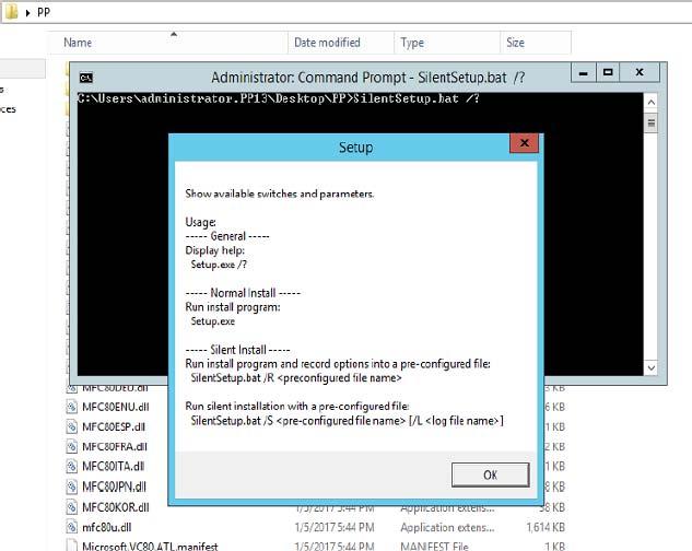 Installing and Removing PortalProtect WARNING! You must use silentsetup.bat for silent installation. Never use setup.exe. 4. Open SilentSetup.bat /?