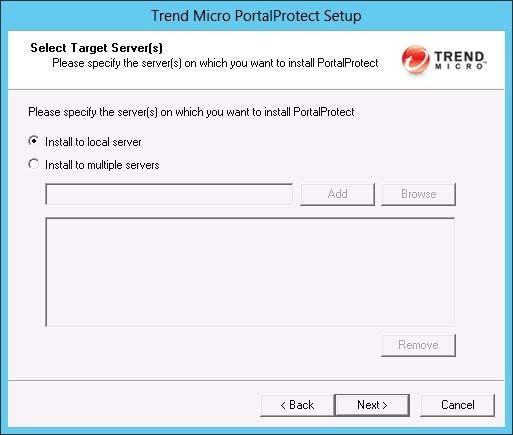 Trend Micro PortalProtect 2.5 Installation and Deployment Guide 6. Enter the Activation Code. You can use your existing activation code or specify a new one. Click Next >.