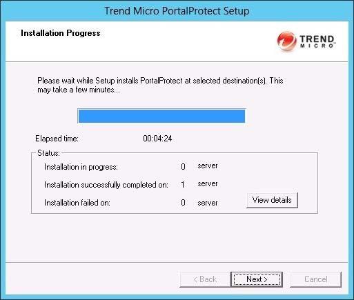 Installing and Removing PortalProtect FIGURE 2-36. Installation Progress screen 14.