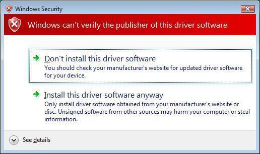 verify the publisher of this driver software compatibility with Windows