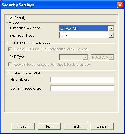 3.2.3.1 Encryption Mode WPA improves data encryption by using Temporal Key Integrity Protocol (TKIP), Message Integrity Check (MIC) and IEEE 802.1X.