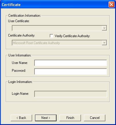 PEAP requires the use of Certi ficate Information and User Information. This utility will automatically identify Certificate Information and Login Information for users to configure PEAP easily.