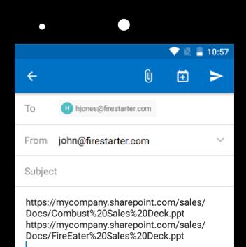 Copying the SharePoint link of a file or folder This feature allows you to copy SharePoint links and then paste these links into an external app for sharing with other users.