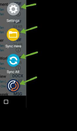 Settings and Sync Now When viewing a site, tap the Colligo logo in the lower right corner and additional icons will appear.