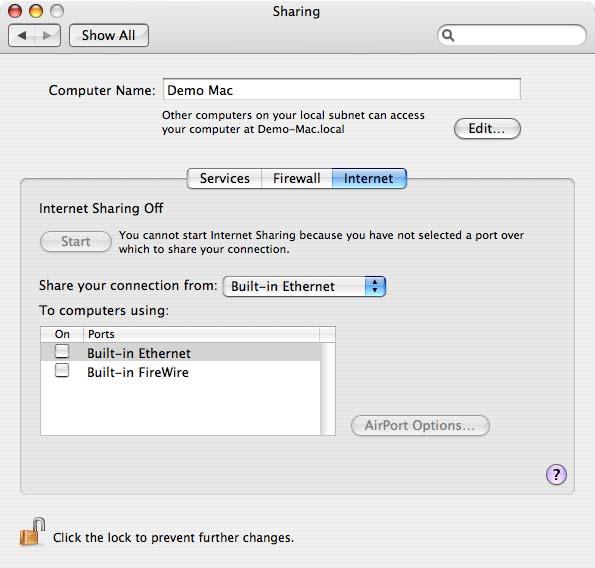 Internet Sharing Internet Sharing Computer Configuration > Policies > Centrify Settings > Mac OS X Settings > Internet Sharing Use the Computer Configuration > Policies > Centrify Corporation