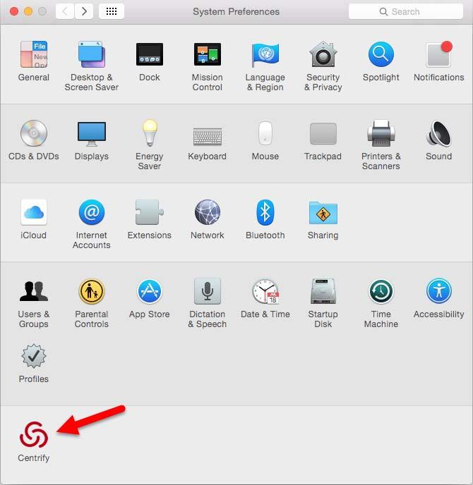 Uninstall from the Centrify System Preferences pane To uninstall the Centrify agent from the Centrify System Preferences pane 1 Open System Preferences, then click Centrify.