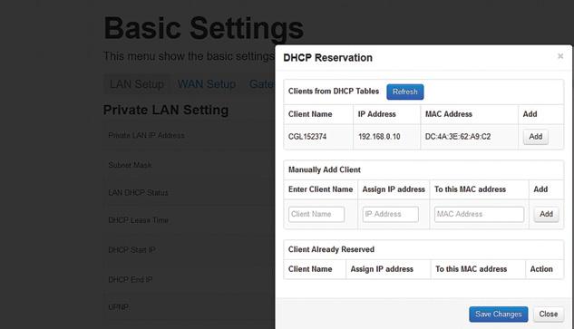 2. Add a DHCP Reservation Once you click on DHCP Reservation, the following window will pop up. You will then have two options to add a DCP Reservation: a b a.