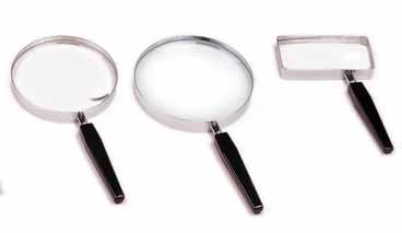 Classic hand magnifiers PMMA lens* with metal frame
